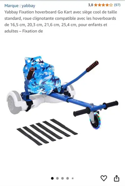 Fixation hoverboard Go Kart avec siège, View more