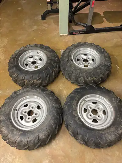MAXXIS Rear 25x10-12 Front 25x8-12 Originally from 2014 Grizzly 700 Pretty worn. Hold air quite well...