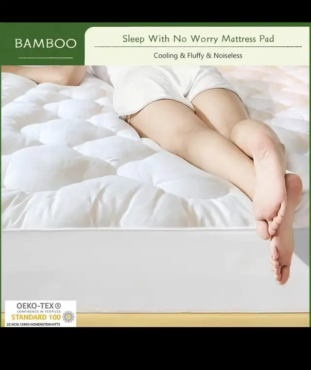 GRT Bamboo Cooling Mattress Pad Cover King Size, Extra Thick Qui in Bedding in Hamilton - Image 6
