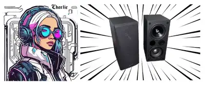 Key word Sound system surround sound enceintes haut parleurs Audio Hifi loudspeakers Cable wire Syst...