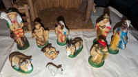 Vintage 10 PC Nativity set