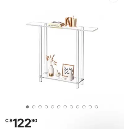 Clear Acrylic 2-Tier Console Table (New), View more