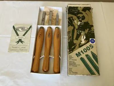 Set of 3 Vintage Marples Woodturning Tools, View more