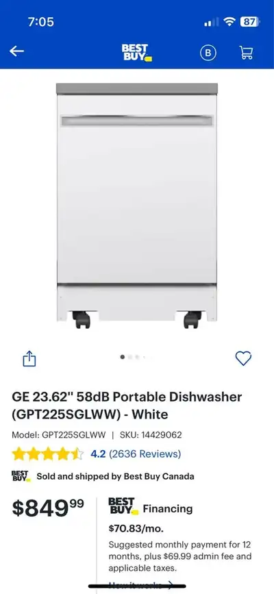 Like-New Dishwasher – Must Go ASAP! Used only 1 year, in top-notch condition Quiet, energy-efficient...