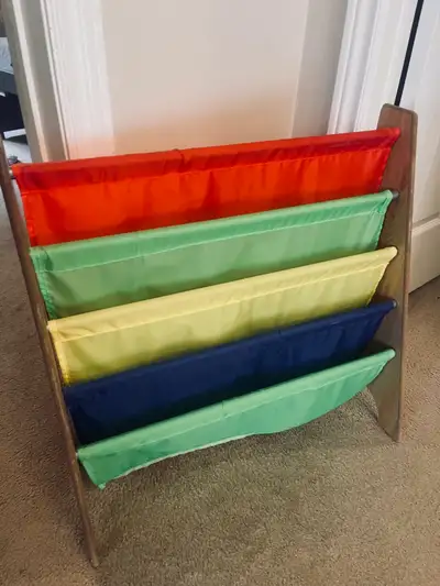 Children’s Fabric Book Shelf – Great Condition – $10, View more