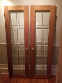 Wood and glass interior doors