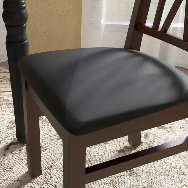 Pine Wood Kitchen Table Chair with PU Leather Cushion for Living in Chairs & Recliners in Markham / York Region - Image 7