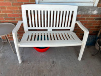 White Plastic Outdoor Bench