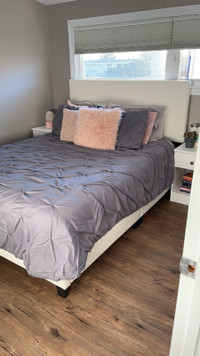 Queen size grey bedding set