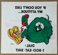 Green Guy Flipping the Finger-Tee-Transfer-1988-MBS LOVE UNLTD
