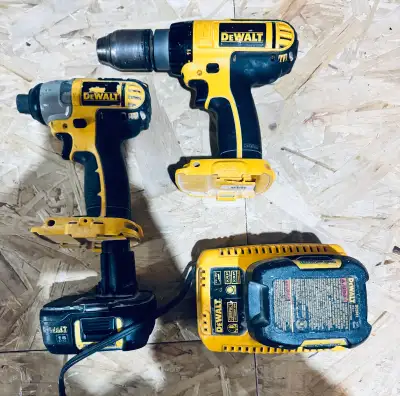 Dewalt  drill and impact set( battery included), View more