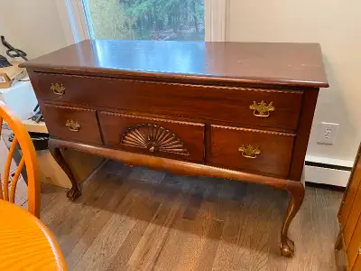 Antique solid mahogany sideboard available. Minor scuffing on the top. 54”wide 36”high 21.5”deep. Th...
