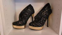 *MUST SELL TODAY* Chinese Laundry Black & Gold Bootie Stilettos