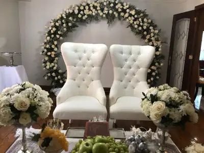 Pair of Bride and Groom Chairs for Wedding for Rent $99 for pair without delivery available delivery...