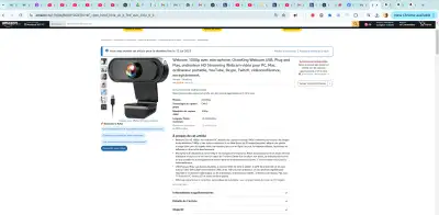 Webcam HD 1080p avec micro – COMME NEUVE – 5 $, View more