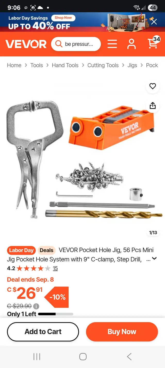 Pocket hole jig