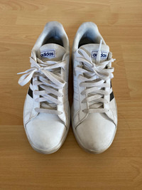 White &Black Adidas Court Shoes Mens  size 9
