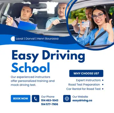 Need a Car for SAAQ Driving Exam at Laval , Dorval and Henri Bourassa Driving Practice on exam route...