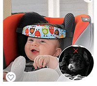 Baby head support headband for stroller or car seat 