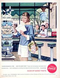 Coca-Cola Large 1958 Magazine Ad, Stevan Dohanos art