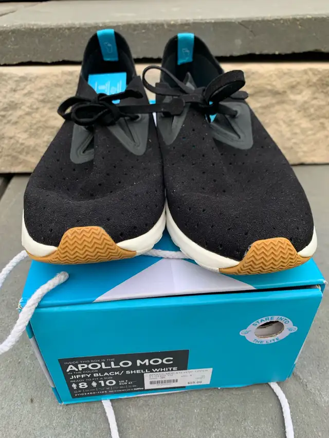 Gravity Pope, Native Apollo Moc, black shoes, white sole.  NEW in Women's - Shoes in Calgary - Image 3