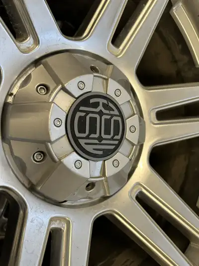 20 inch aftermarket rims and tires that were on a 2017 Tundra come with center caps and lugnuts one...