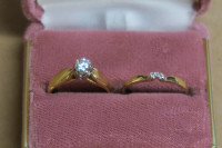 Genuine, Brilliant Cut, Diamond Engagement & Wedding Ring Set