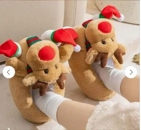 New Onmygogo Fuzzy Winter Animal Christmas Moose Slippers in Other in Calgary - Image 2