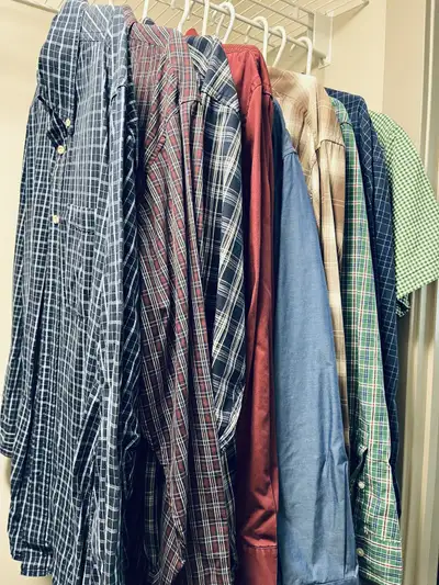 9 Shirts TOTAL (7 Large Shirts + 2 Shirts are XL..more like L), View more
