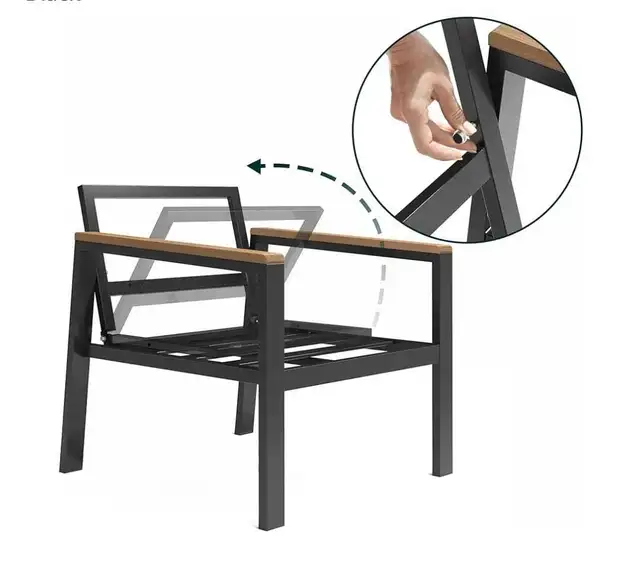 Aluminum and Poly Lumber Outdoor 3 Piece Patio Set, We63234832993665124