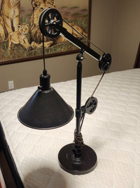 3 PULLEY SYSTEM - TABLE / DESK / MAN CAVE LAMP / LIGHT 32" TALL