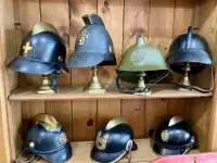 Antique European Fireman helmets