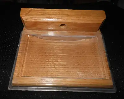 Wall Mount SOLID OAK SOAP DISH With Clear Plastic Overlay 5" x 3, View more