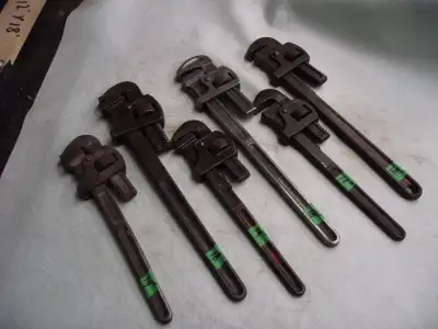 used 3 set of pipe wrenches for sale, each set are one 18'' long plus a 14'' long. $50 for the lot....