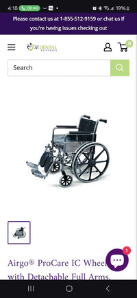 Argo pro care 20" wheelchair NEW