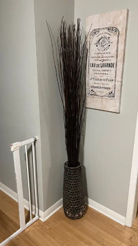 Wood decor stick reeds in wicker basket - $5