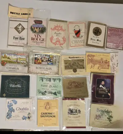 Wine labels and stoppers, View more
