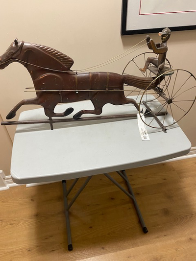Vintage copper horse and jockey sulky weathervane Very good condition $250 Pickup in Mississauga (Ma...