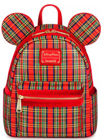 Disney Parks Loungefly Plaid Mickey Limited Holiday Backpack New