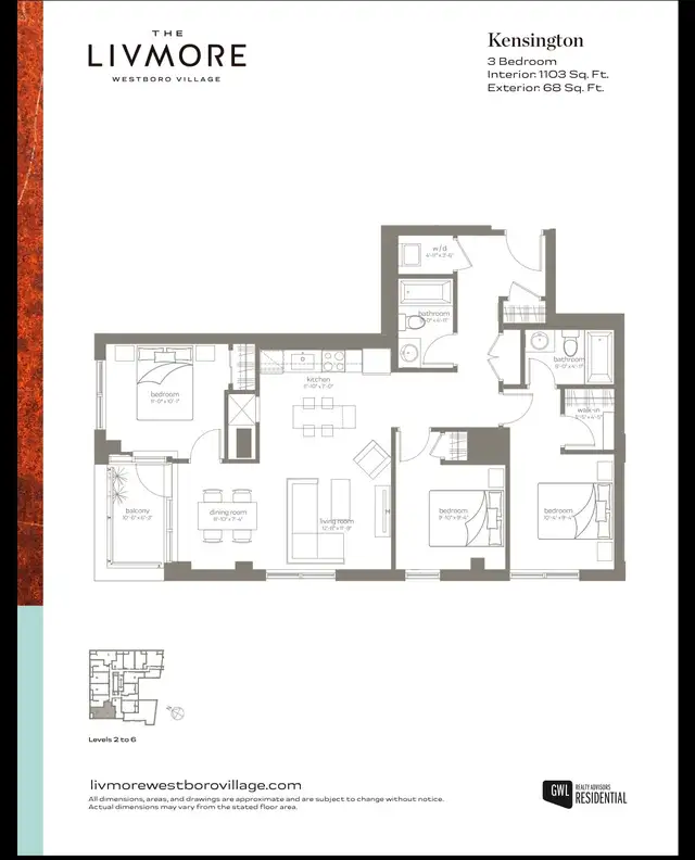 The Livmore Kensington 3-Bedroom Apartment