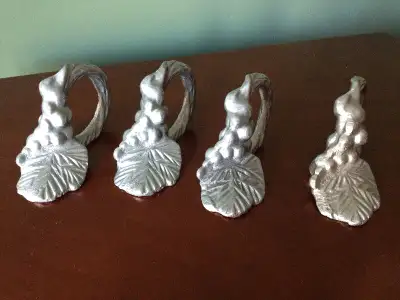 Set of Four Solid Petwer Napkin Rings-Never Used, View more