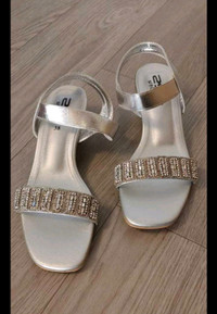 Silver low heel