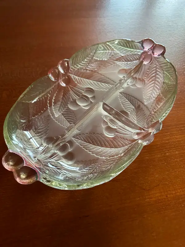 Cherry Glass Plate Vintage Retro Art Deco Antique Cherry Bowl628637335709461211