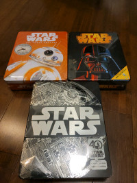 NEW 3x Star Wars Collector's Tins with storybooks, model kits...