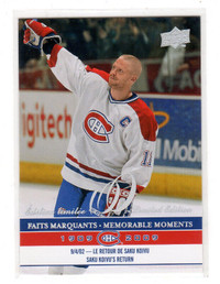 2008-09 MONTREAL CANADIENS CENTENNIAL 100th NHL SAKU KOIVU