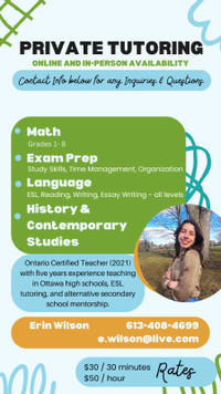 Online and In-Person OCT Tutor - English, History, Essay Writing