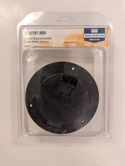Thetford Deluxe Round Electric Cable Hatch with back #94330 New. Never Installed.