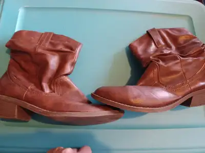 Brown ankle boots low heel, View more