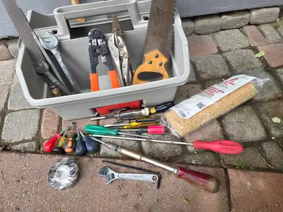 Hand Tools: A bin full of tools - useful. Come look pick - offer, View more