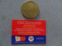 1998 McD's Patrick Roy Team Canada Olympic Medallion. $ 3. Gr 54